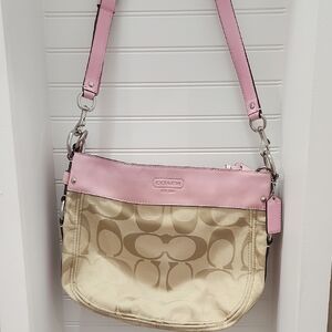 Coach Pink and Cream Shoulder Bag